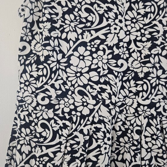 Chadwicks of Boston Navy White Floral Fit Flare Sleeveless S Dress - Picture 3 of 6